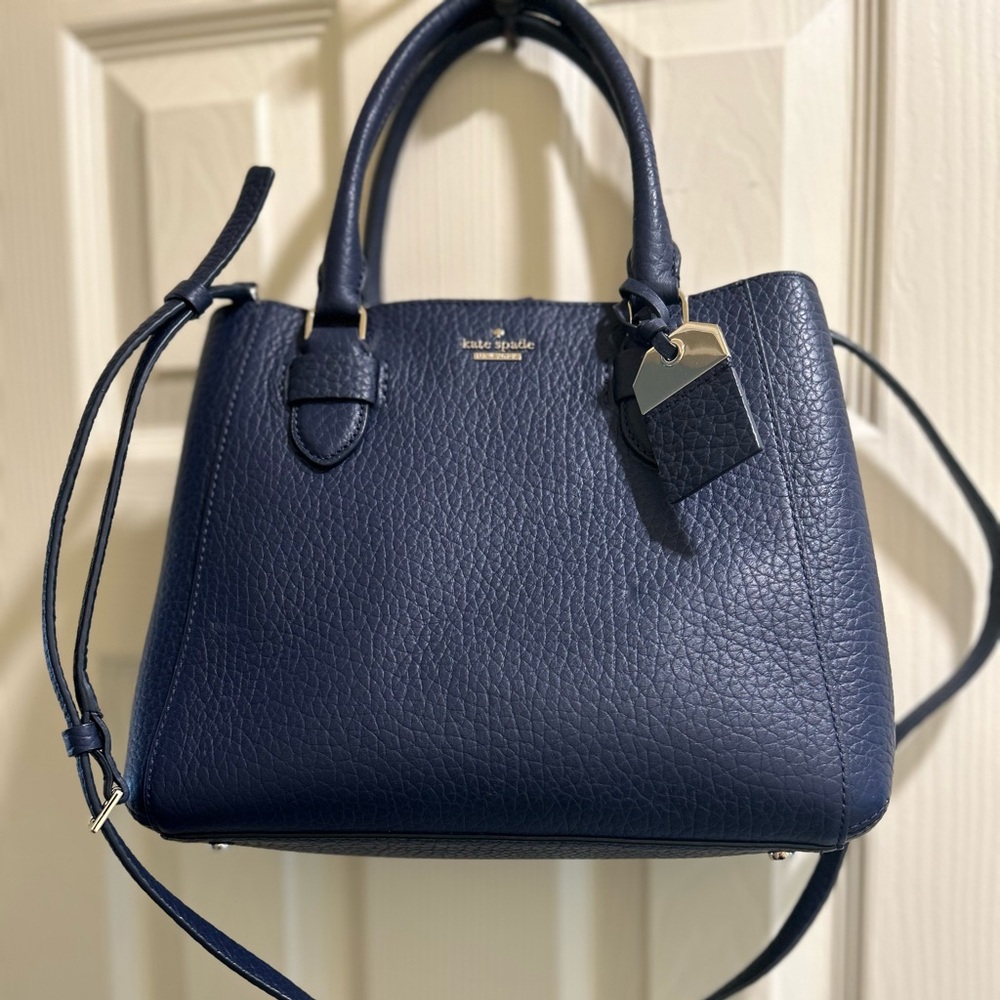 Kate Spade Midnight Blue Textured Satchel
